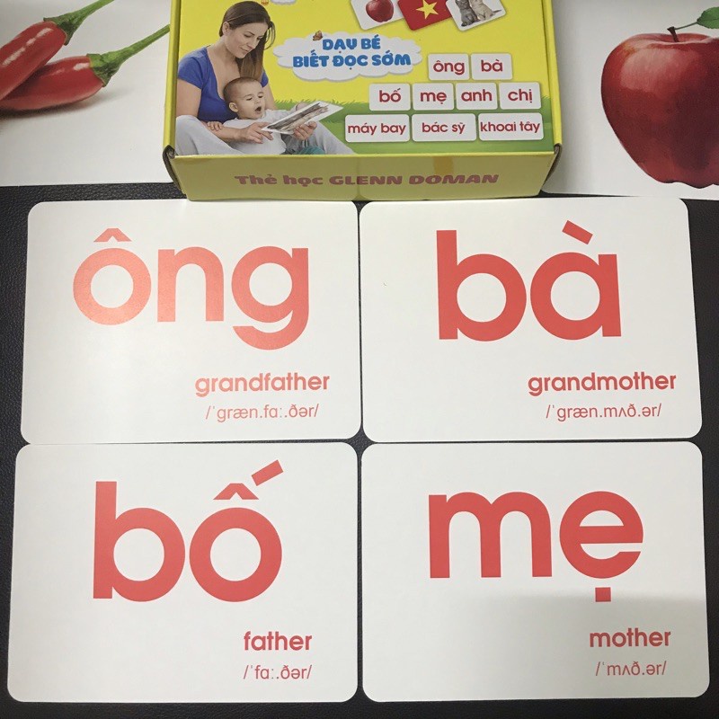 Sách Flashcard Bộ Thẻ Thế giới xung quanhThông Song Ngữ Tiếng Anh theo Glenn Doman