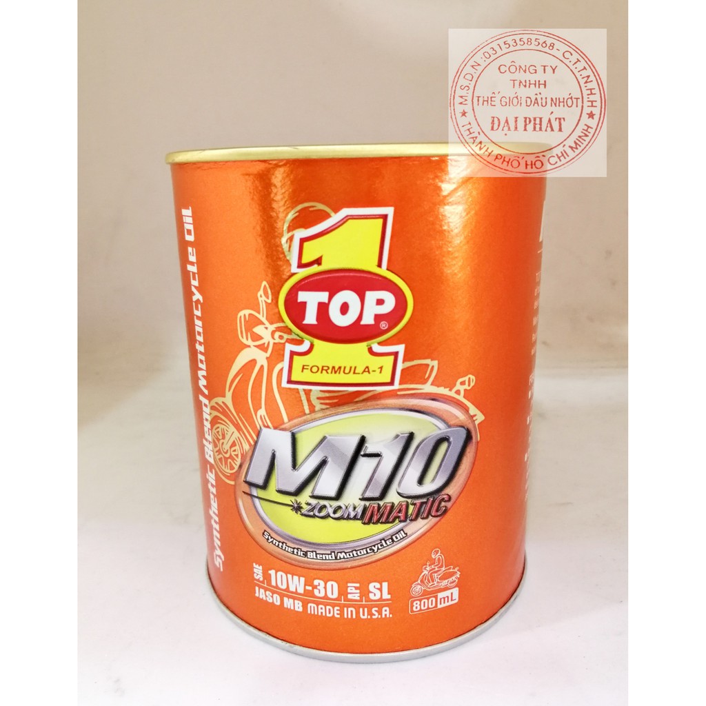 Dầu nhớt Top 1 M10 matic 10w30 800ml dành cho xe tay ga