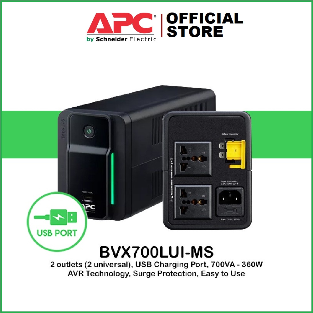 [Có bình, BH 2 năm] Bộ lưu điện UPS APC BVX700LUI-MS 360W-700VA