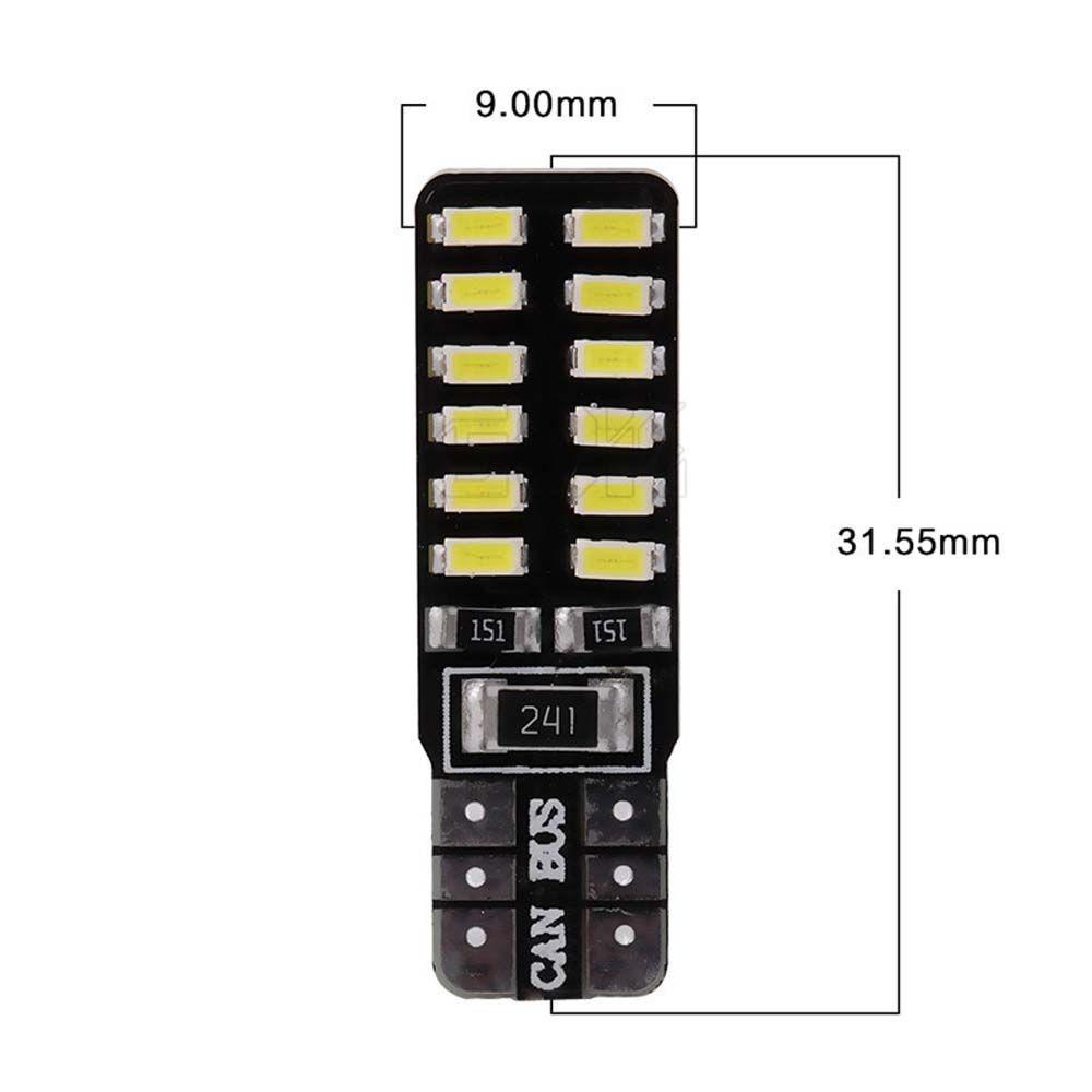 Set 10 Đèn LED 24SMD LED T10 W5W Chiếu Biển Số Xe Ô Tô
