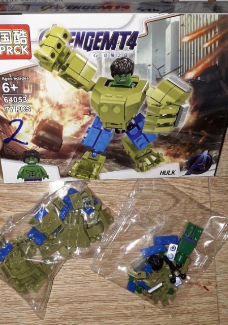 Lắp ráp 1 hộp LegoAdVengemT4 Siêu Anh hùng 64053 có nhiều chi tiết bằng nhựa ABS