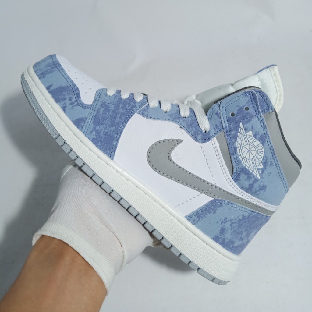 Giày Jordan hyper royal cổ cao nam nữ ❤️ Giày thể thao nam nữ sneaker Jordan cao cổ màu xanh loang Full Box