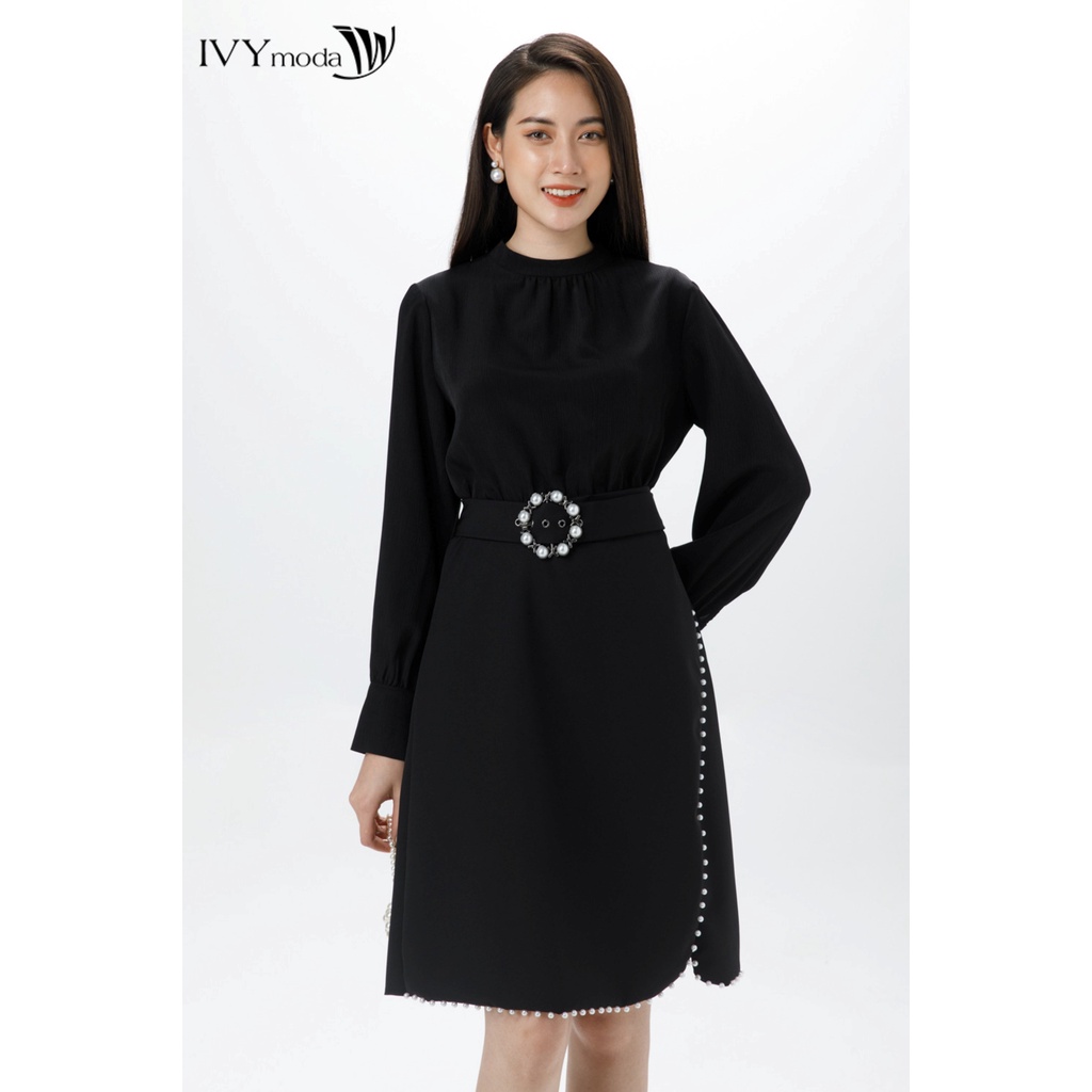 Đầm cổ tròn dài tay IVY moda MS 48M7152