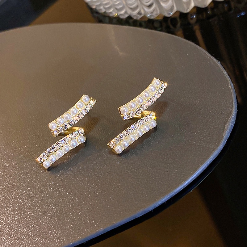 Khuyên tai bạc 925 đính ngọc trai nhân tạo phong cách Hàn Quốc 2021 cho nữ