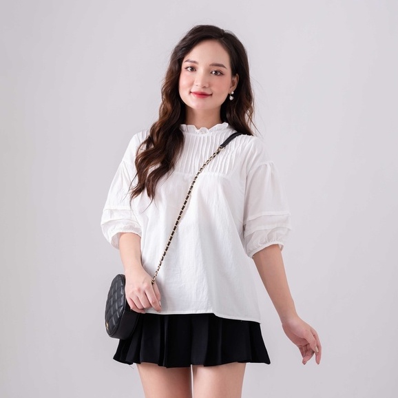 áo babydoll tiểu thư cộc tay xếp ly siêu cấp Juka Shop