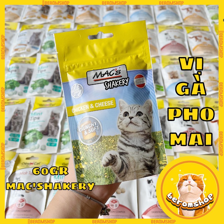 BÁNH THƯỞNG CHO MÈO MAC'S SHAKERY SNACK 02 VỊ 60G NHẬP ĐỨC GIÁ CỰC RẺ