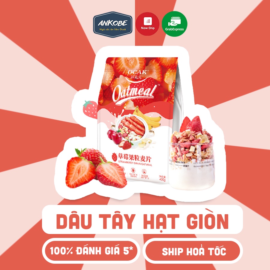 Ngũ cốc giảm cân viên sữa chua hoa quả Ocak 400 gram ăn kiêng với granola siêu hạt cùng hoa quả dinh dưỡng Calbee Ankobe