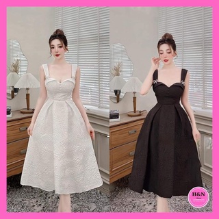 Váy 2 dây suông thiết kế dự tiệc Đầm 2 dây dáng xoè sang chảnh cao cấp HN Clothing V79