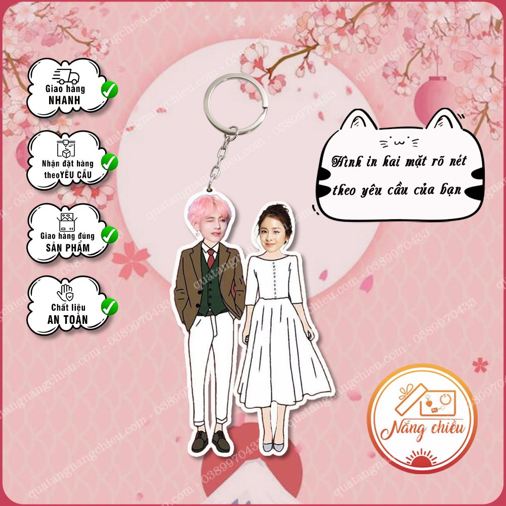 Móc khóa cặp đôi, couple, tình yêu cắt ghép ảnh theo yêu cầu, đa dạng mẫu mã cho khách lựa chọn