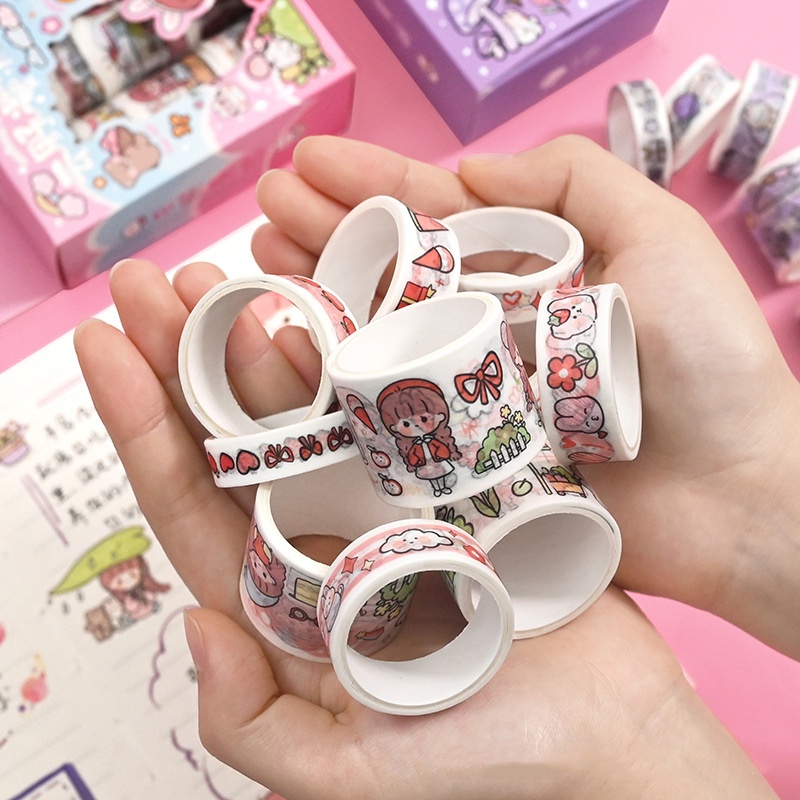 Set 10 Cuộn Băng Keo Dán Trang Trí Sổ Tay diy Hình Cô Gái Dễ Thương