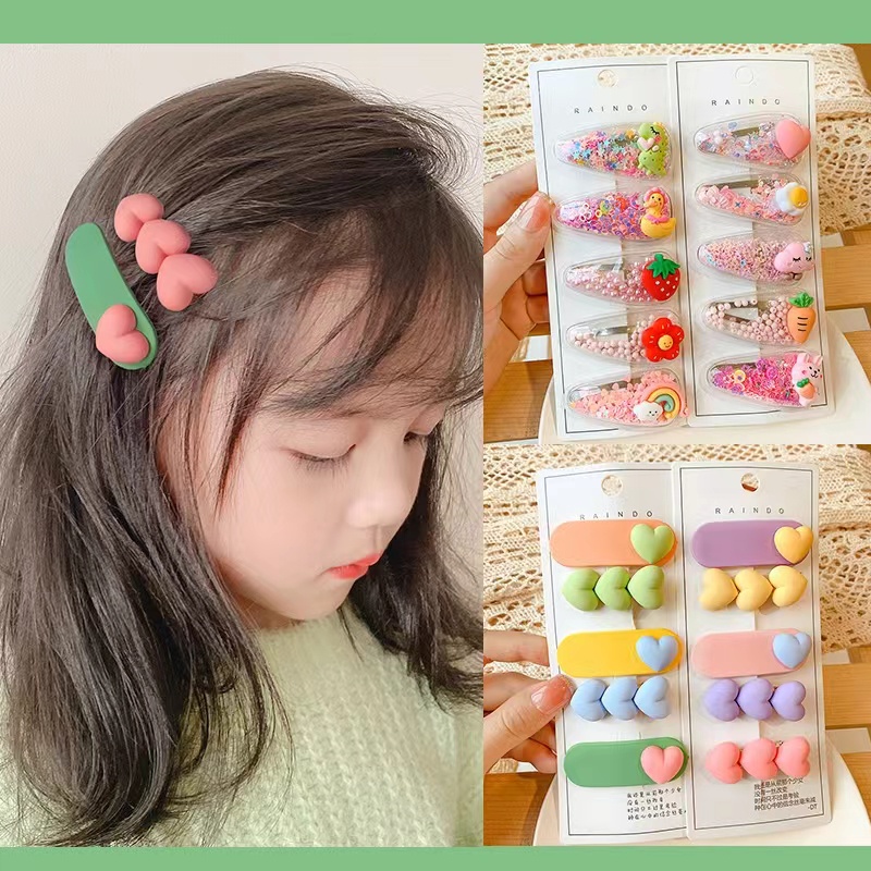 Kẹp Tóc Mái Dễ Thương Phong Cách Hàn Quốc Cho Bé Gái