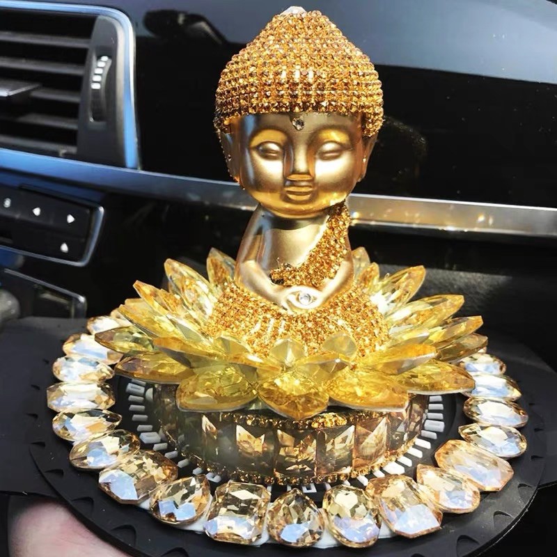 Tượng phật đá pha lê trang trí ô tô