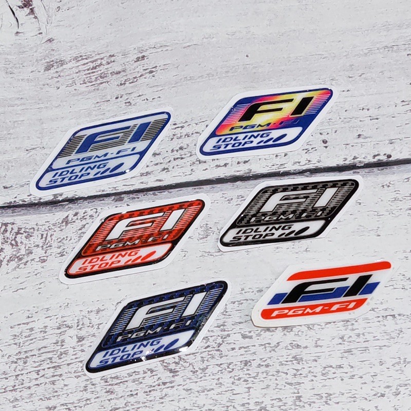 Decal , nhãn dán , tem nổi chữ FI IDLING STOP giao màu ngẫu nhiên