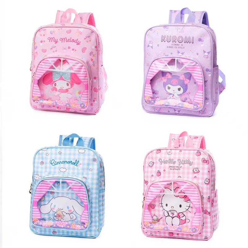 Balo Hello Kitty Cho Nữ Sinh Tiểu Học Trong Suốt Dễ Thương