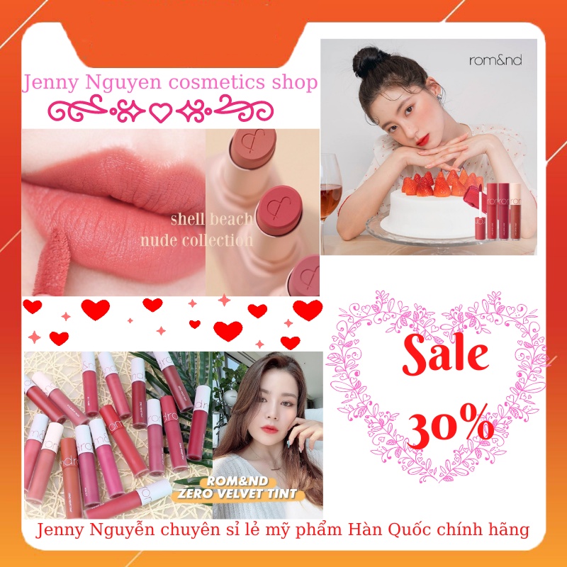 Son kem lì Romand Zero Velvet Tint ( New 5 màu )