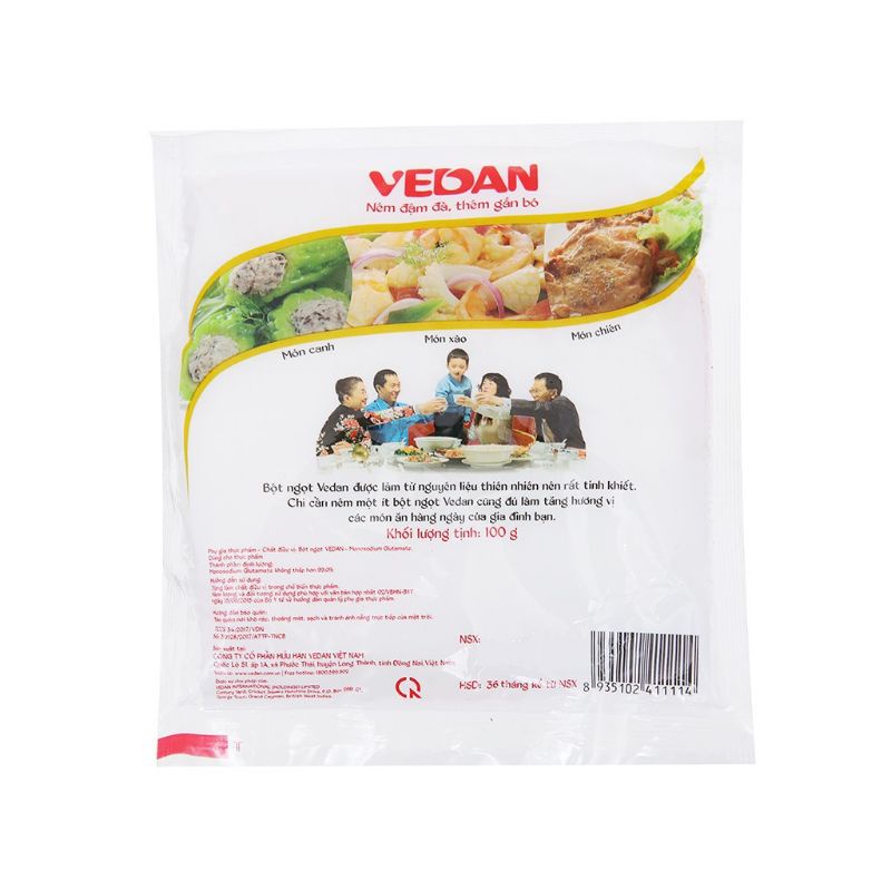 Bột Ngọt Vedan gói 100g Hạt Vừa