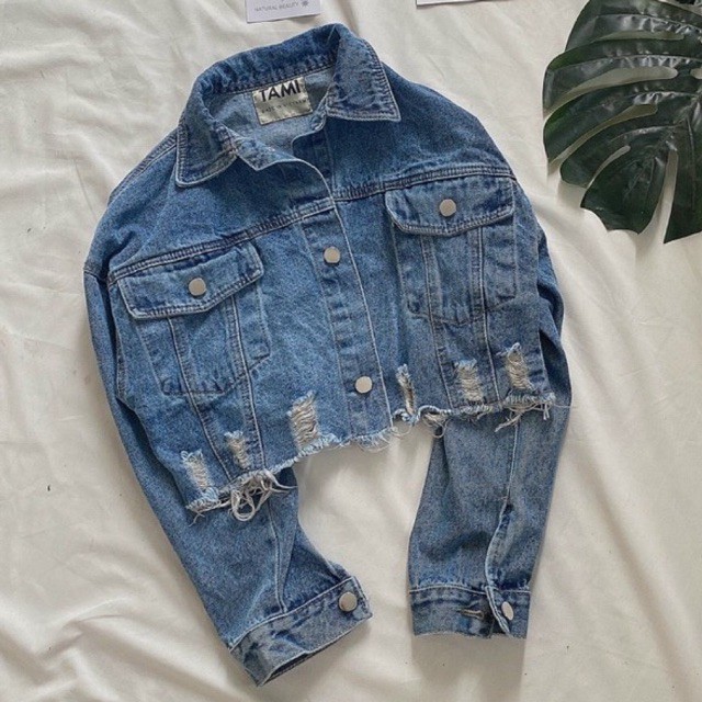 [Mã FAGREEN245 giảm 10% tối đa 30K đơn 99k] Áo Khoác jeans Lửng CAO CẤP Áo Khoác Croptop