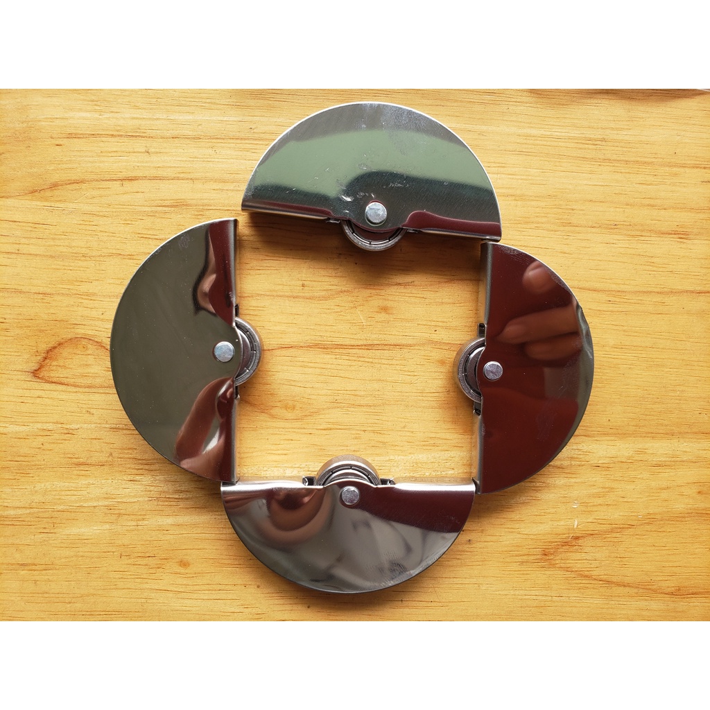 Bộ 04 Bánh xe kiếng inox  cho kính 5 ly