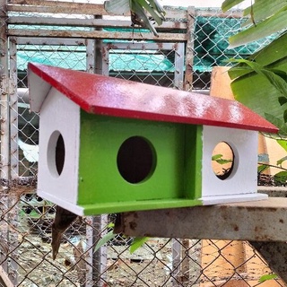 Tổ chim gỗ nhỏ là tổ trú cho chim yến phụng manh manh bạt má cùng loài chim nhỏ trang trí lồng aviary 30x13x12cm