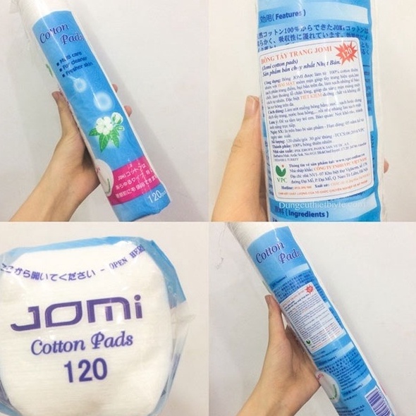 Bông tẩy trang Jomi Nhật Bản cotton 80 miếng 120 miếng NPP Tido88