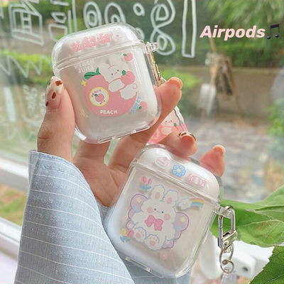 Vỏ Ốp bảo vệ In hình cute đựng hộp sạc tai nghe bọc AirPods 1/2 Pro chống xước trong suốt nhựa cứng