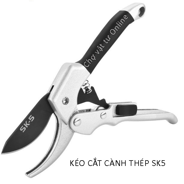 Kéo cắt cành thép SK5, Kéo cộng lực cắt cành, Kìm tỉa cây mỏ cong thép SK5