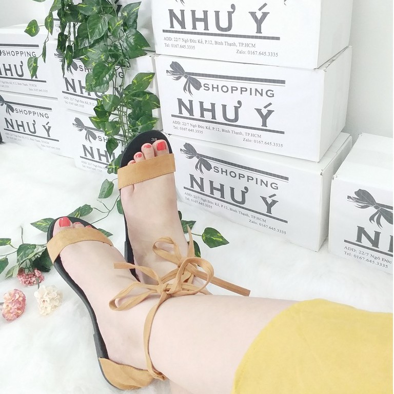 Giày sandal chiến binh cột nơ