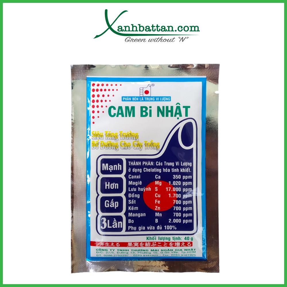 Phân Bón Lá Trung Vi Lượng Cambi Nhật 308, Bổ Sung Khoáng Vi Lượng, Hạn Chế Bệnh Vàng Lá Gân Xanh Gói 40 Gram