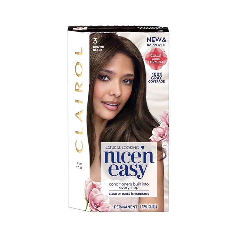 Thuốc nhuộm tóc màu nâu, đen Clairol Natural Looking Nice’n Easy