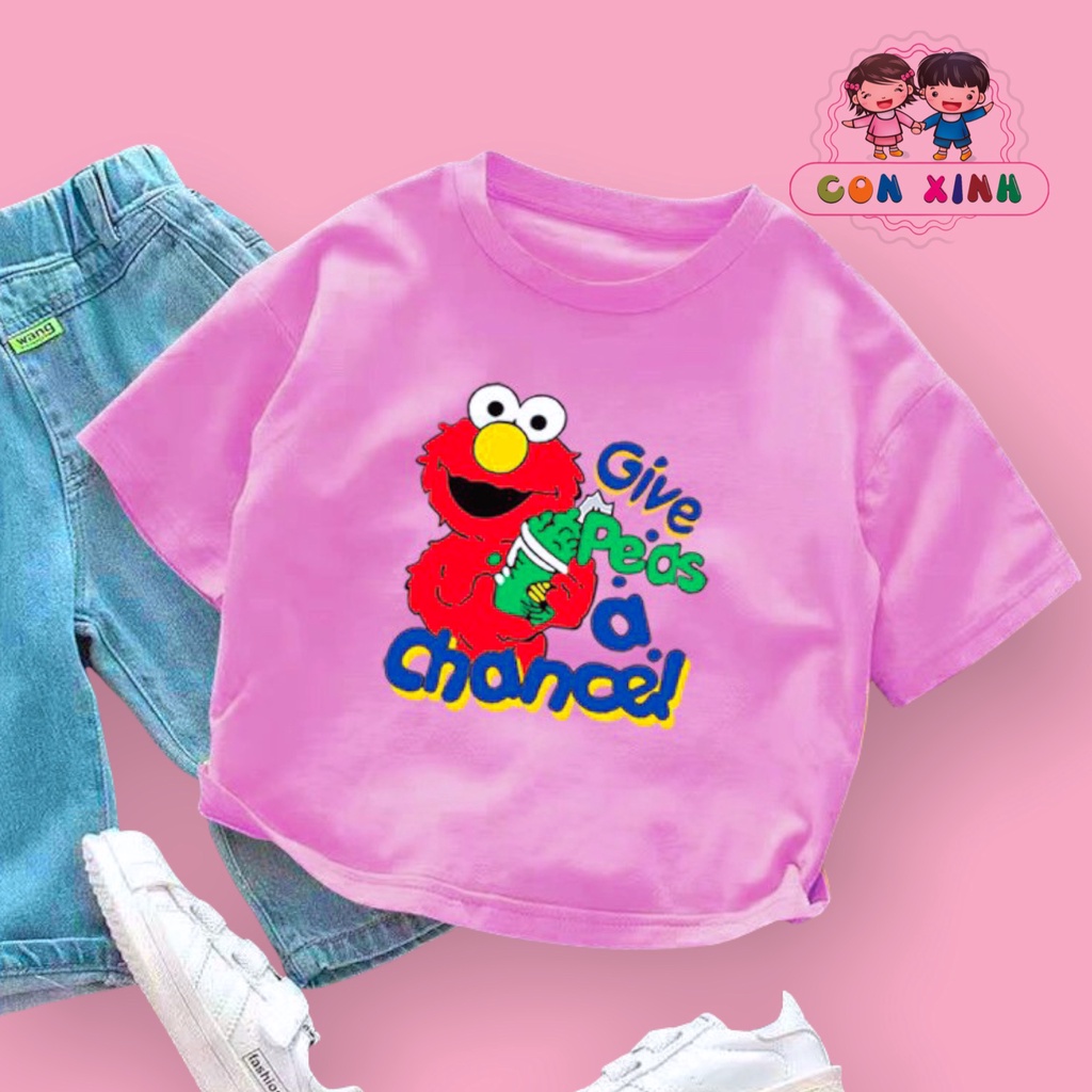 Áo thun bé gái CON XINH cotton hình in CHÚ ẾCH CHANOEL,thời trang áo thun trẻ em từ 4 đến 8 tuổi