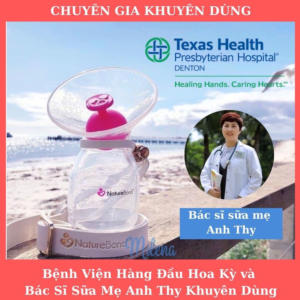 [Chính Hãng] Cốc Hứng Sữa Silicon NatureBond Số 1 Anh Mỹ Canada Tặng Túi Nhung Dây Da... Tiện Hơn Máy Hút Sữa Bằng Tay