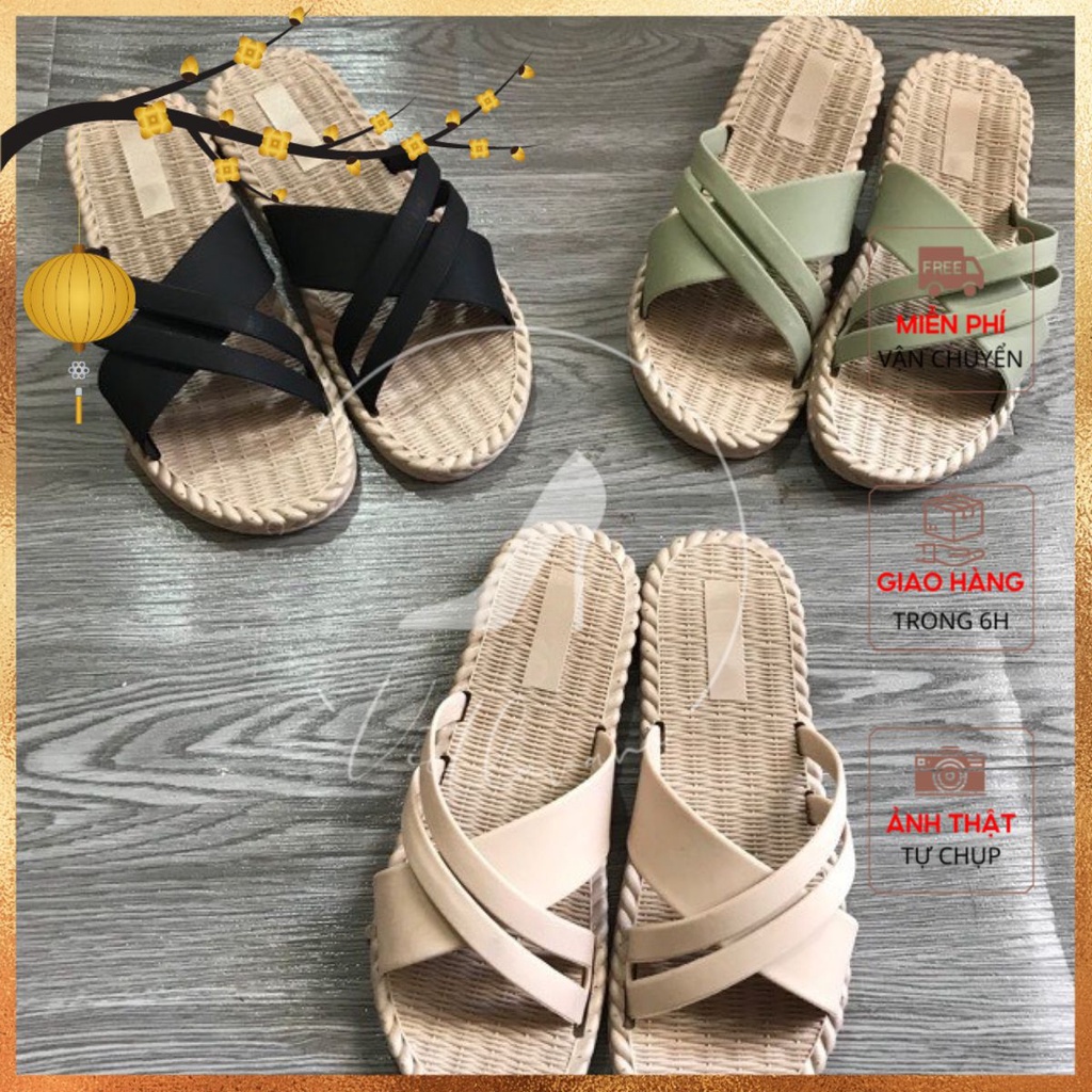 ] Dép Sandal đế nhựa giả cói thời trang LC_D19