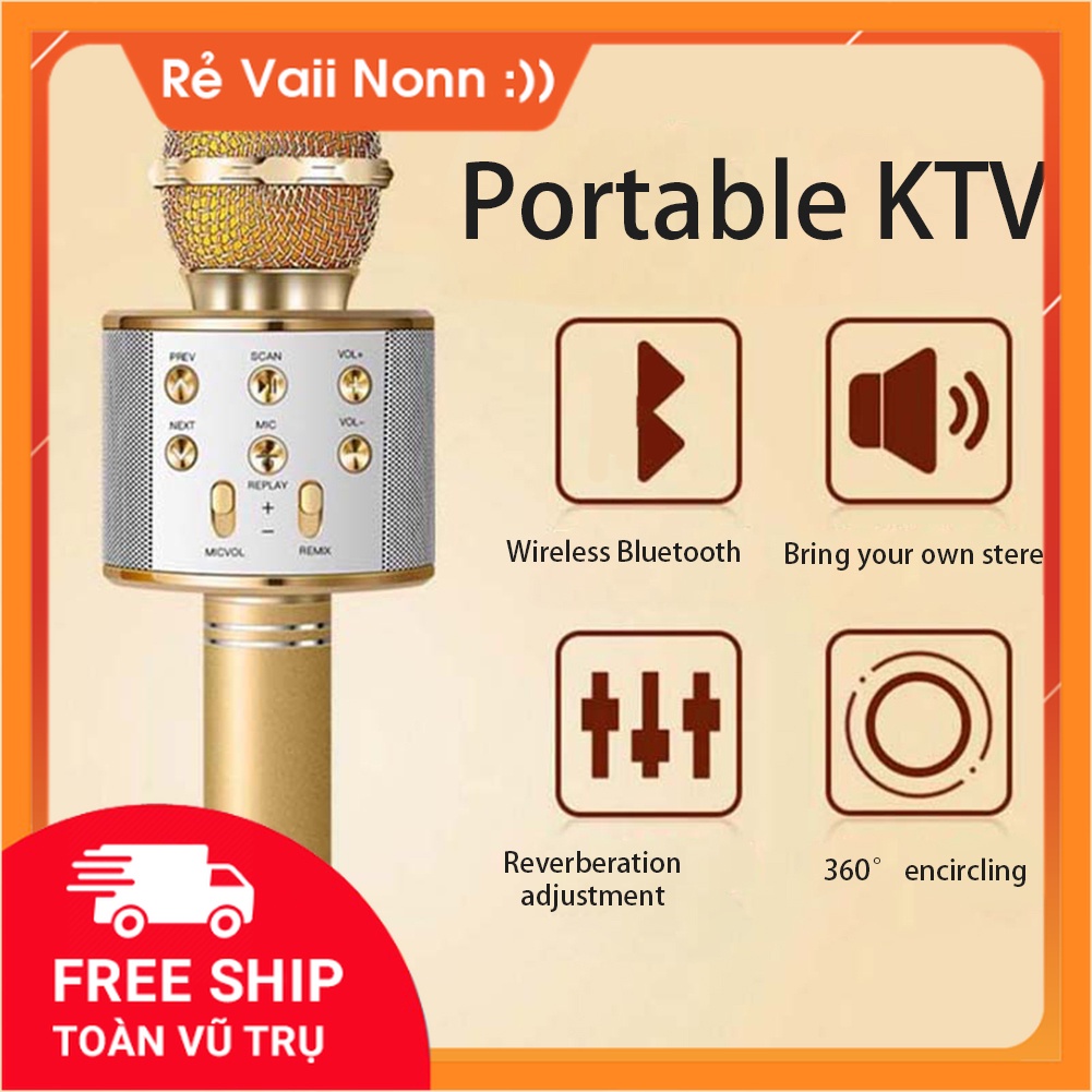 Micro Bluetooth Không Dây Ws858 Dùng Để Hát Karaoke Ws858 |Uytin