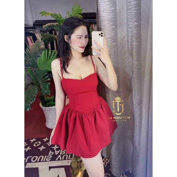 Đầm nhún hai dây