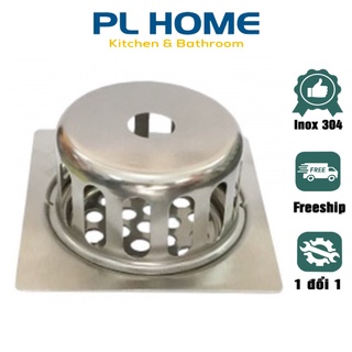 Phễu thoát sàn Inox 304 dùng cho sân thượng, hành lang, tầng mái có cầu chắn rác