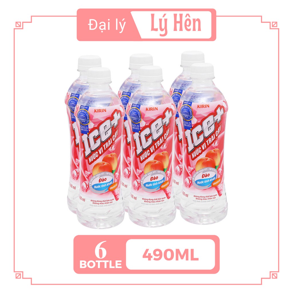 Thùng 24 Chai Nước Uống Vị Trái Cây Ice Đào Chai Nhựa 490ml Date Luôn Mới