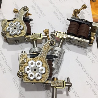 Máy xăm Gun Ưhite pin 12 vòng ( hàng có sẵn)