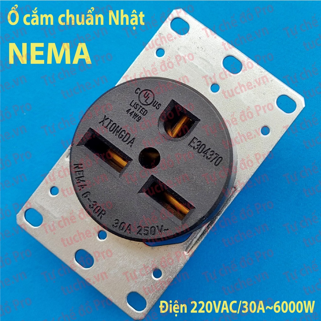 Ổ cắm chuẩn Nhật 1 chân tròn 2 chân dẹt ngang NEMA