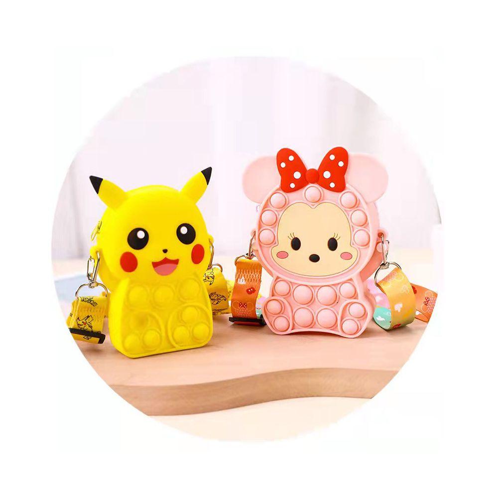 KENT1 Rodent Túi Đeo Vai Đựng Tiền Xu Bằng Silicone Hình Pikachu Minika Chống Căng Thẳng