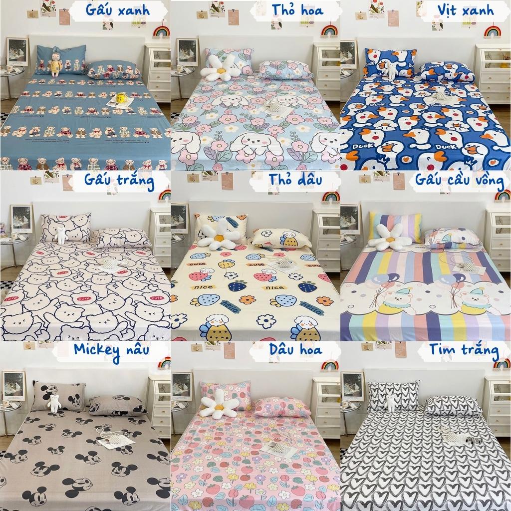 Bộ ga gối Cotton Poly nhập khẩu 3 món, ga chun bọc nệm đủ size Dreamhomebedding | BigBuy360 - bigbuy360.vn