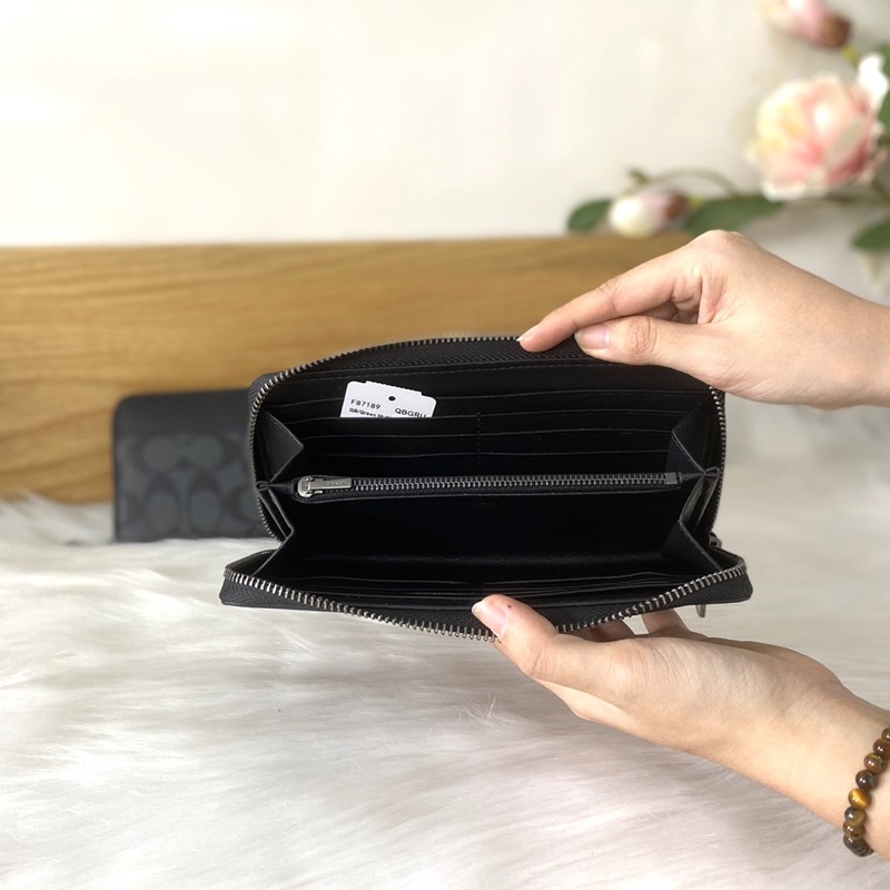 Ví dài nam Coach hàng hiệu cầm tay da thật đựng tiền, đựng thẻ đủ màu mới 100%