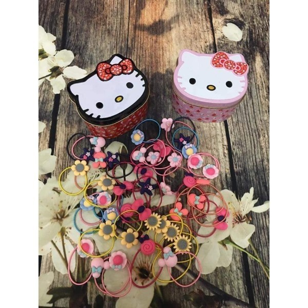 Hộp 40 dây buộc tóc kitty cho bé 𝐆𝐈𝐀𝐃𝐔𝐍𝐆𝐓𝐎𝐍𝐆𝐊𝐇𝐎𝟏