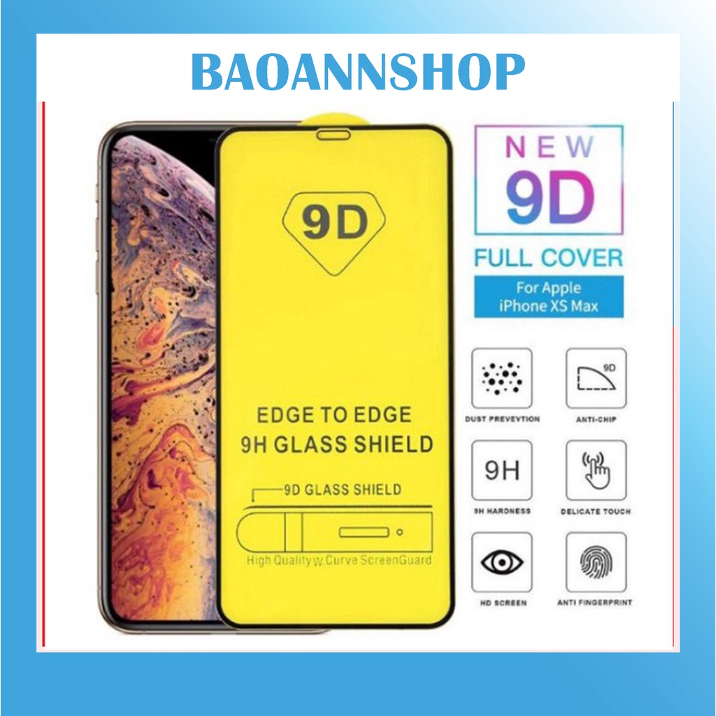 Cường lực iphone Kính cường lực 9D Full Viền Full mã 7plus/8plus/x/xs/xsmax/11/12/13/pro/promax - BAOANNSHOP 5.0