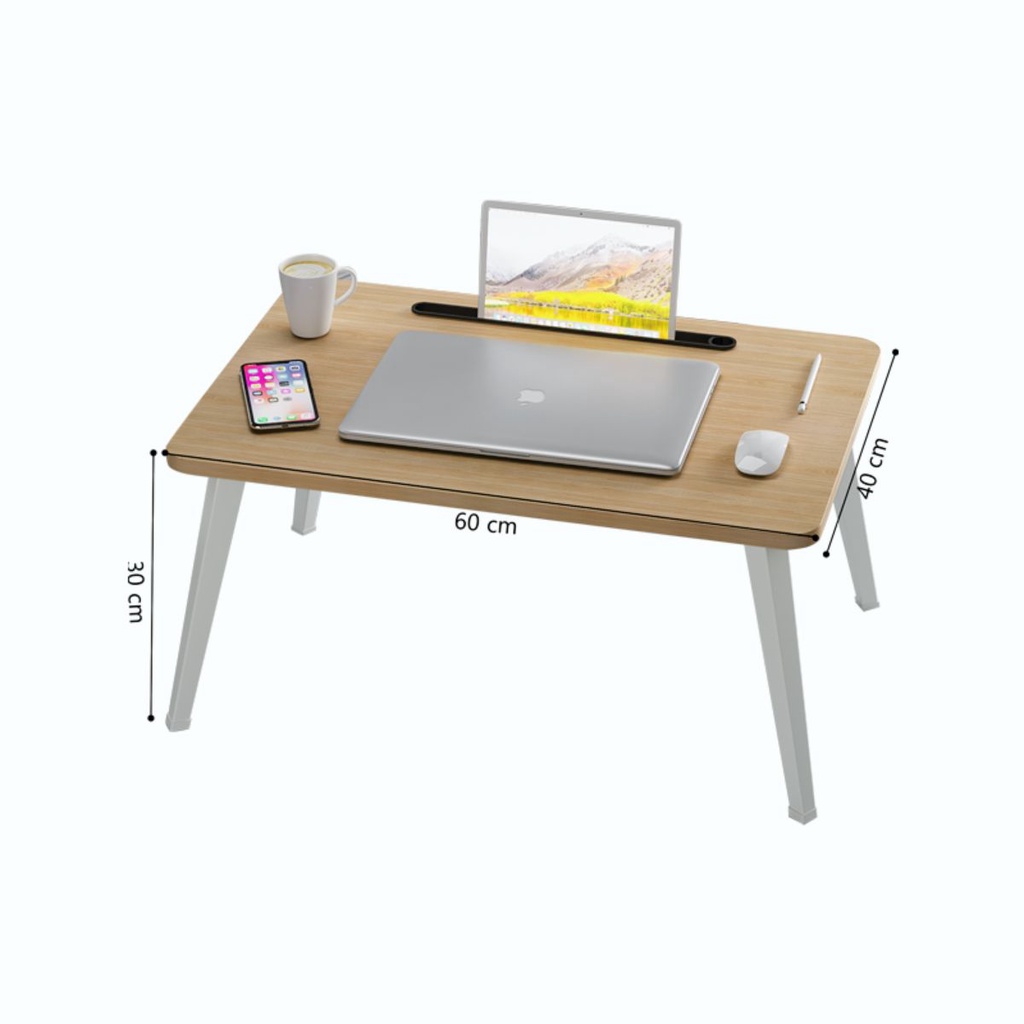 Bàn gấp gọn học, làm việc kèm khay để điện thoại ipad - gp220