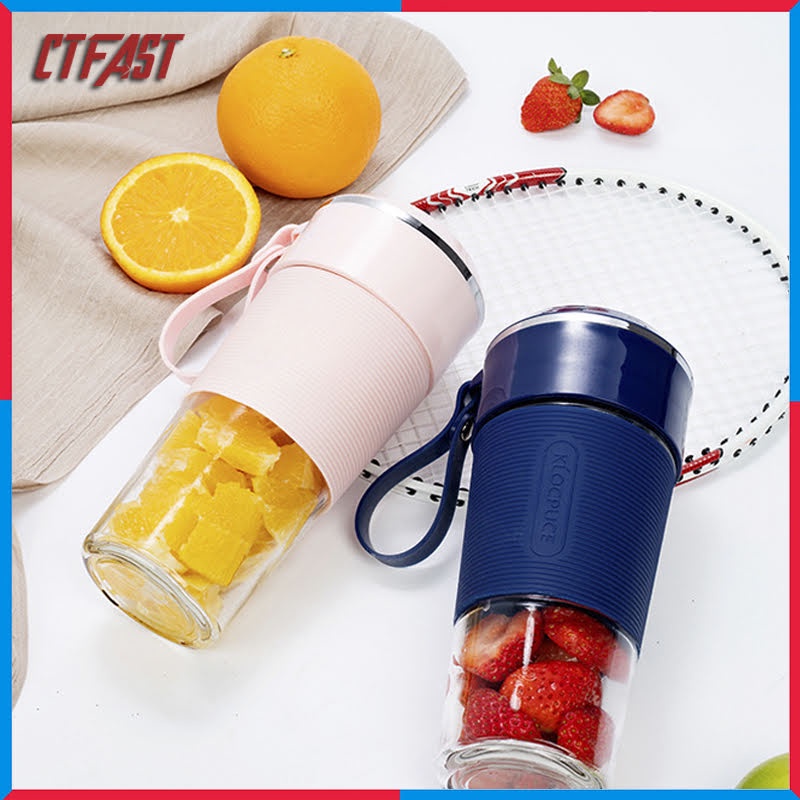 Máy xay sinh tố cầm tay mini CTFAST-JUICER chất liệu cốc thủy tinh an toàn, pin sạc 1500mAh, cảm ứng tự động