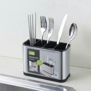 Ống cắm đũa inox 4 ngăn cắm thìa dĩa nĩa freeship