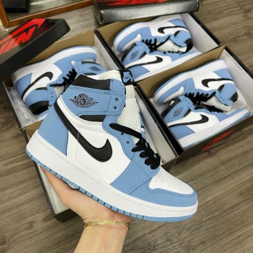 Giày thể thao Jordan cổ cao xanh dương, Giày sneaker Jodan university blue nam nữ Full Box Bill FULL size 36-39