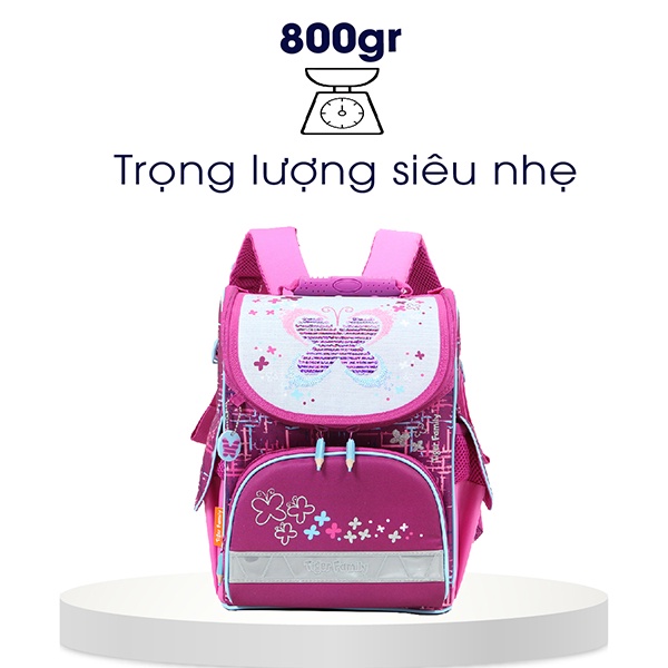 Balo chống gù Tiger Family Nature Quest Playful Butterfly, balo học sinh cho bé gái chống thấm nước, cho bé từ 16 - 25kg