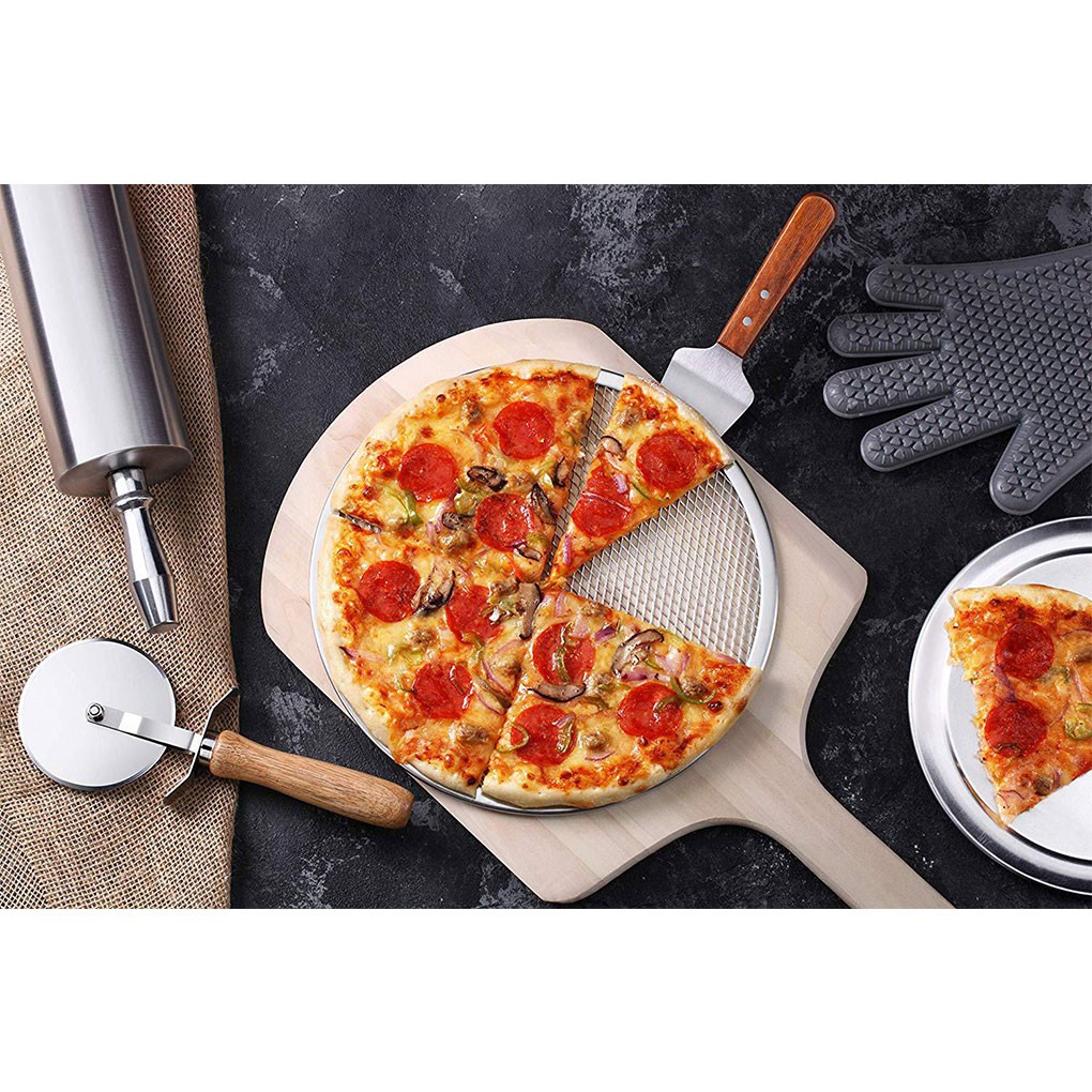 Khay lưới lót đến bánh Pizza bằng nhôm hình tròn