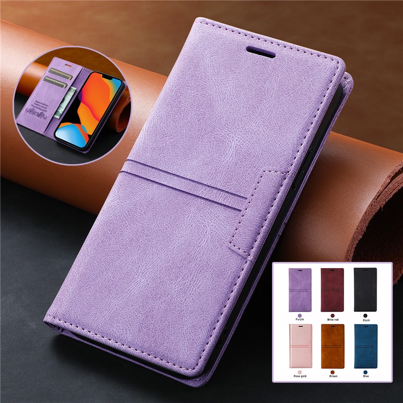 Samsung Phone Case Note 20 Ultra Note 10 Plus Lite A81 Note 8 9 Skin Feel Flip Magnetic Leather Case